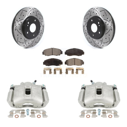 Kit de plaquettes semi-métalliques de Rotor de fente de foret d'étrier de manteau de frein avant pour Honda Accor