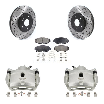 Kit de plaquettes semi-métalliques de Rotor de fente de foret d'étrier de manteau de frein avant pour Honda Accor