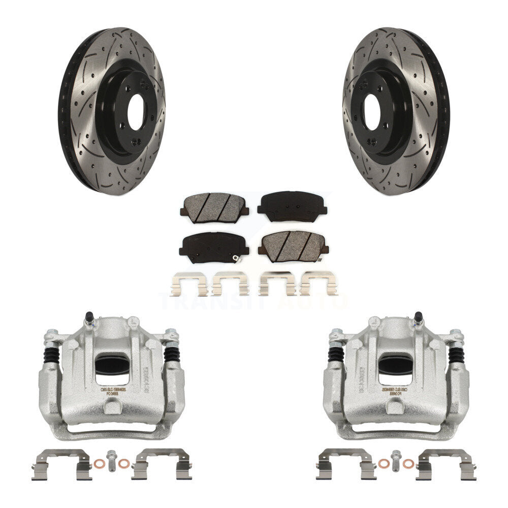 Kit de plaquettes semi-métalliques pour étrier de frein avant, Rotors à fentes, pour Hyundai Santa F