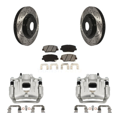 Kit de plaquettes semi-métalliques pour étrier de frein avant, Rotors à fentes, pour Hyundai Santa F