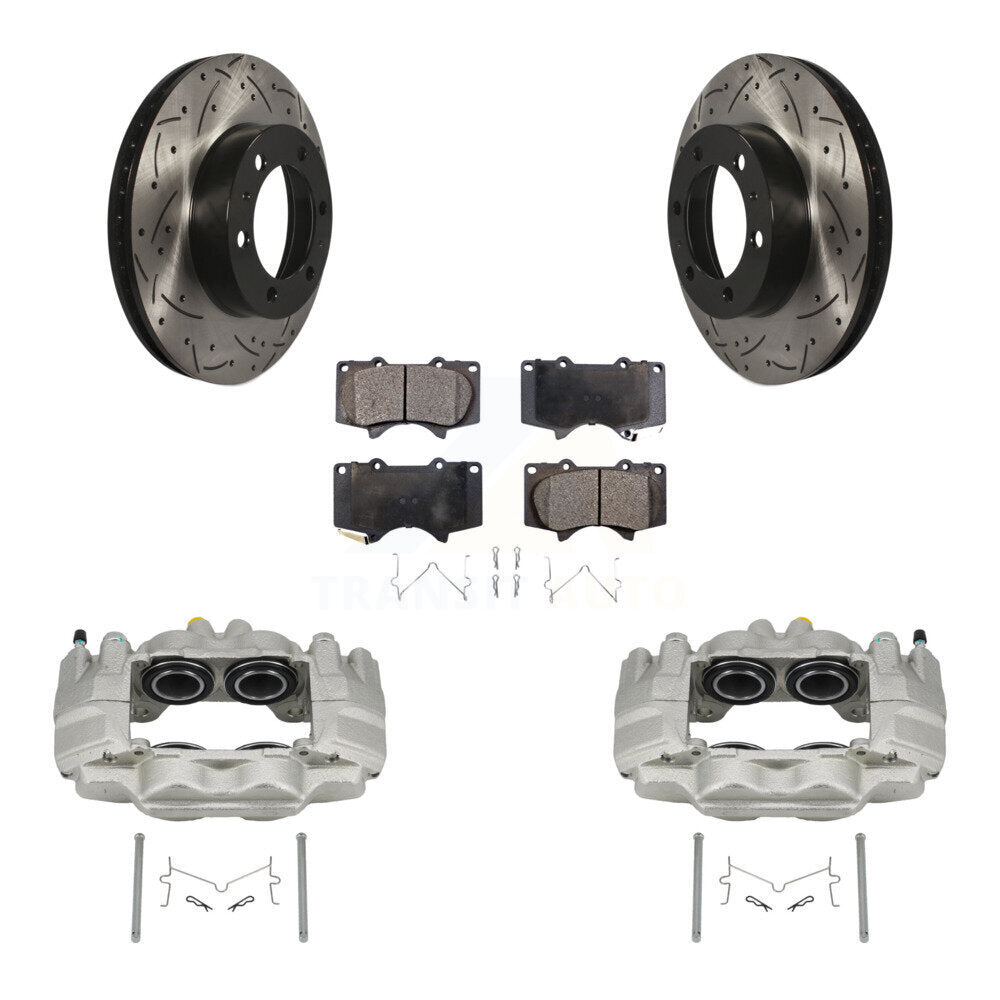 Kit de plaquettes en céramique de Rotor de fente de foret d'étrier enduit de frein avant pour Toyota Tacoma F