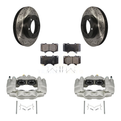 Kit de plaquettes en céramique de Rotor de fente de foret d'étrier enduit de frein avant pour Toyota Tacoma F