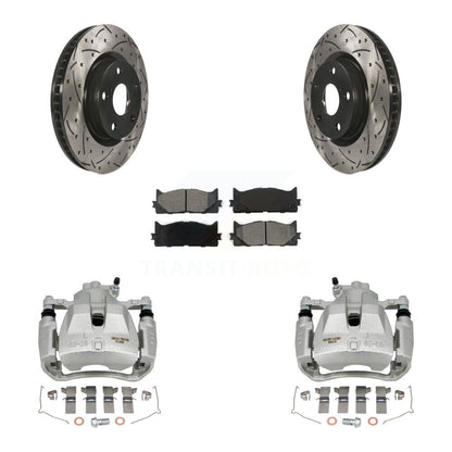 Kit de plaquettes semi-métalliques de Rotor de fente de foret d'étrier de manteau de frein avant pour Toyota Camr