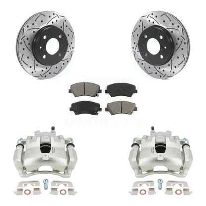 Kit de plaquettes semi-métalliques pour perceuse à étrier de frein avant, Rotor fendu, pour Hyundai Accen