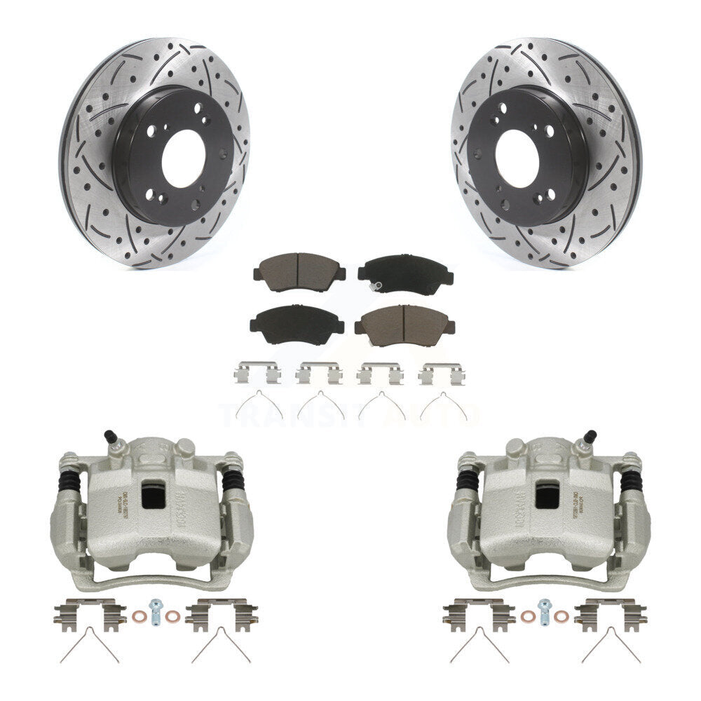 Kit de plaquettes en céramique pour étrier de frein avant, Rotor à fente percé, pour Honda Civic Acura RS