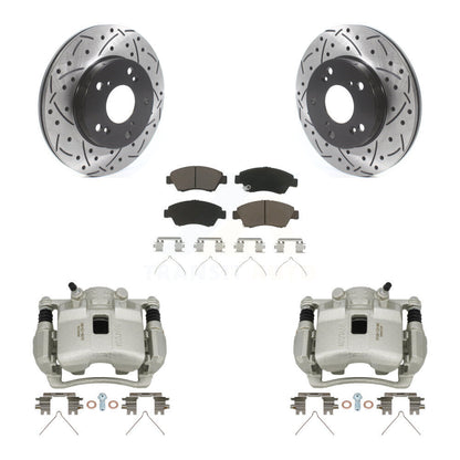 Kit de plaquettes en céramique pour étrier de frein avant, Rotor à fente percé, pour Honda Civic Acura RS