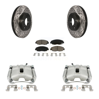 Kit de plaquettes en céramique pour Honda Civi, étrier enduit de frein à disque avant, fente de perçage, Rotor