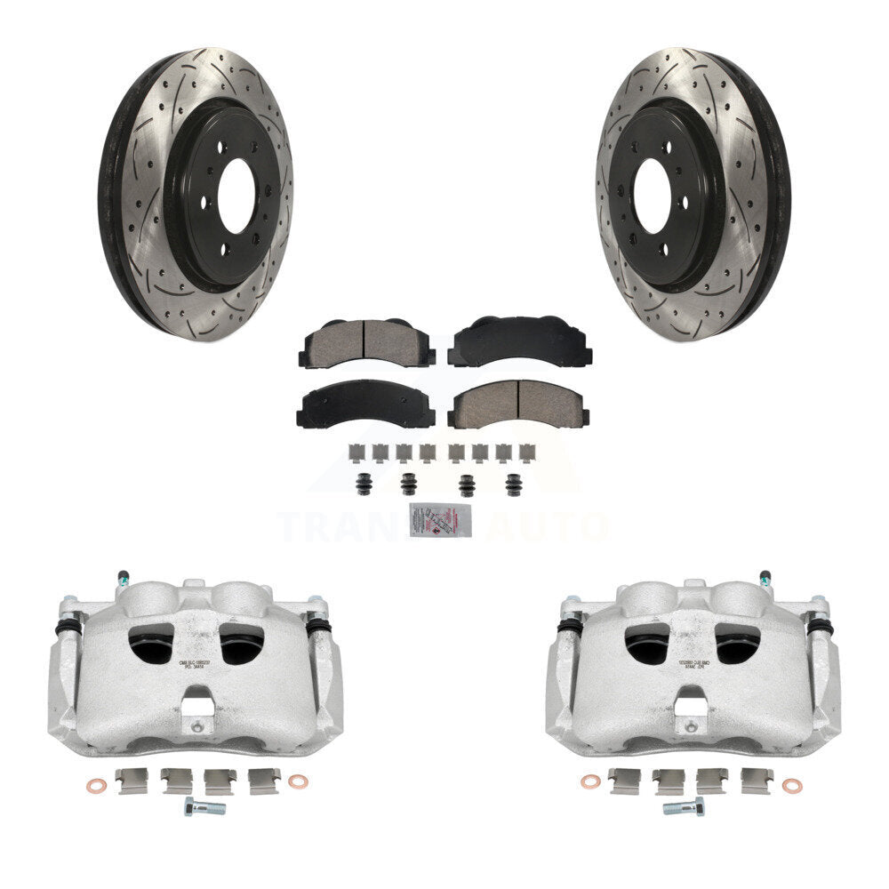 Kit de plaquettes en céramique pour étrier de frein avant, Rotor à fente percé, pour Ford F-150 Expeditio