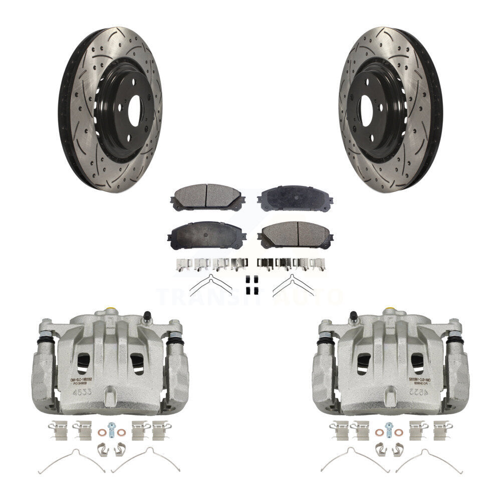 Kit de plaquettes en céramique de Rotor de fente de foret d'étrier de manteau de frein avant pour Lexus RX350 Toyot