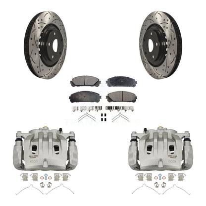 Kit de plaquettes en céramique de Rotor de fente de foret d'étrier de manteau de frein avant pour Lexus RX350 Toyot