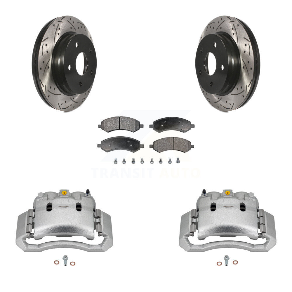 Kit de plaquettes semi-métalliques pour étrier de frein avant, Rotor fendu, pour Dodge Ram 150
