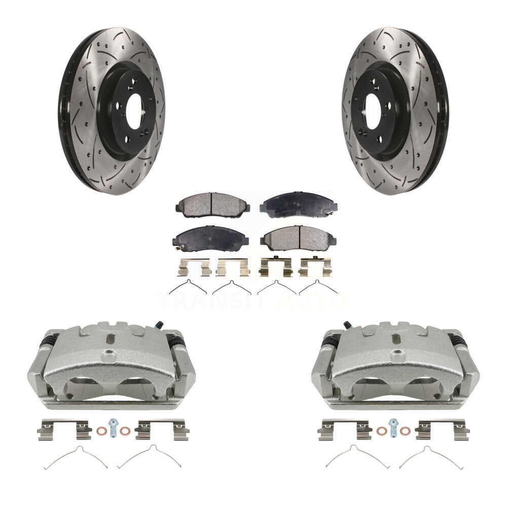 Kit de plaquettes en céramique pour étrier de frein avant, Rotor à fente percé, pour Honda Pilo 2009 – 2015