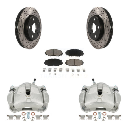 Kit de plaquettes en céramique de Rotor de fente de foret d'étrier enduit de frein à disque avant pour Toyota RAV