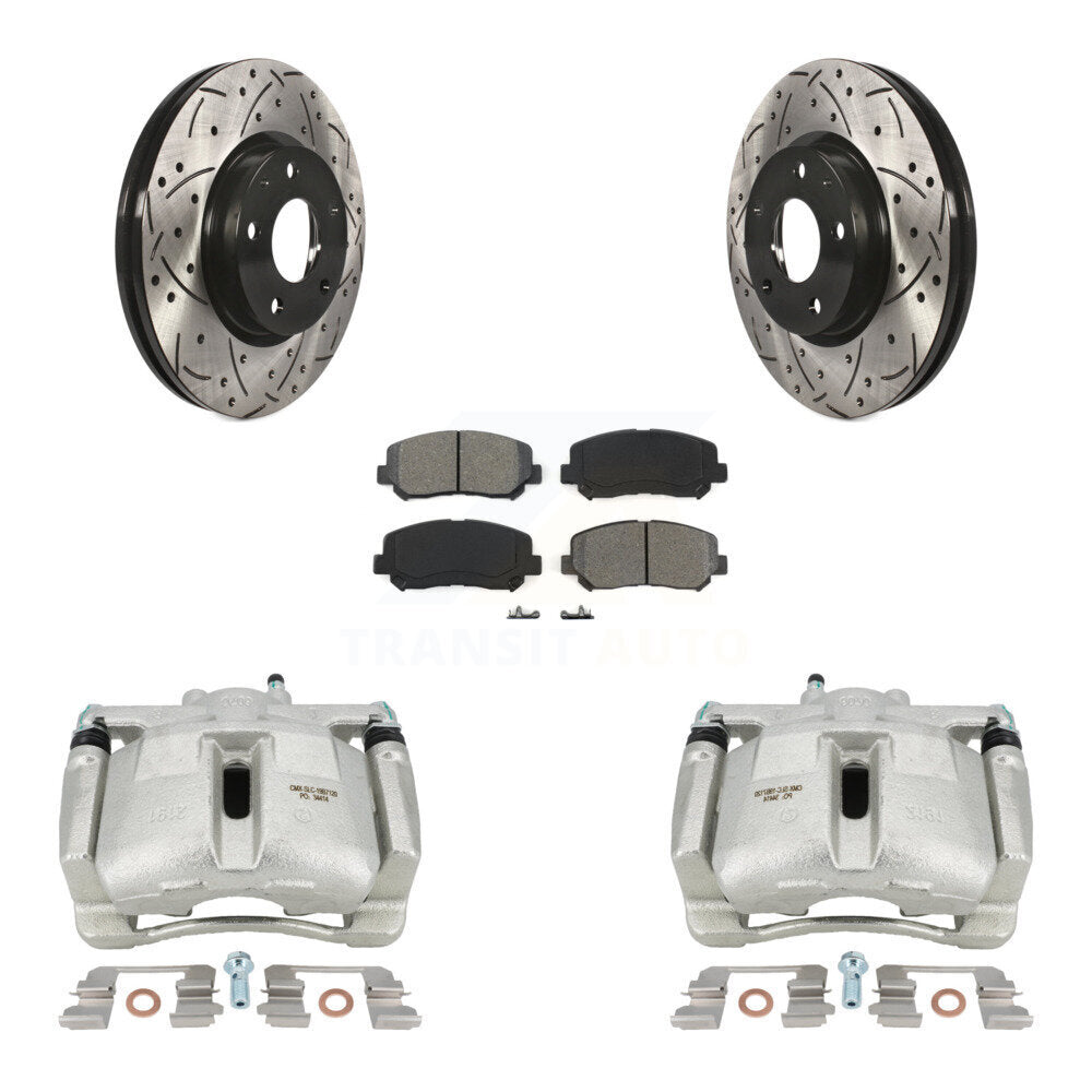 Kit de plaquettes semi-métalliques pour étrier de frein avant, Rotors à fentes, pour Mazda CX-13-15