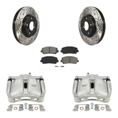 Kit de plaquettes semi-métalliques pour étrier de frein avant, Rotors à fentes, pour Mazda CX-13-15