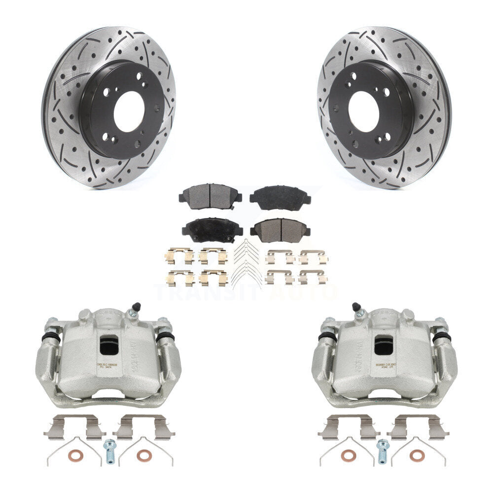 Kit de plaquettes semi-métalliques pour étrier de frein avant, Rotors à fentes, pour Honda CR-11-15