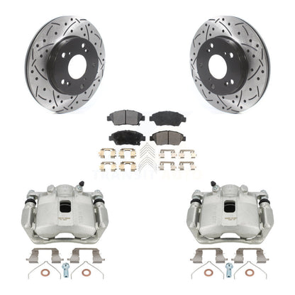 Kit de plaquettes semi-métalliques pour étrier de frein avant, Rotors à fentes, pour Honda CR-11-15