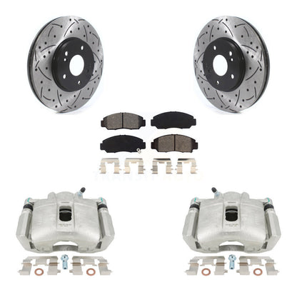 Kit de plaquettes semi-métalliques de Rotor de fente de foret d'étrier de manteau de frein avant pour Honda Accor