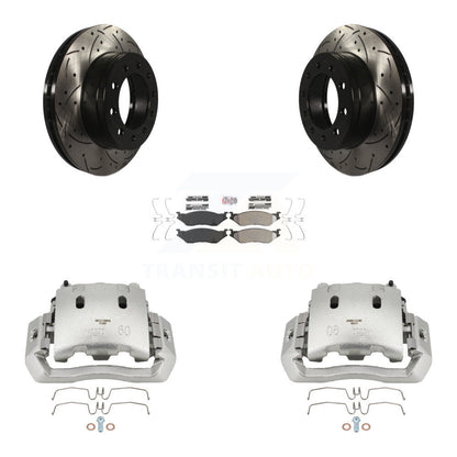 Kit de plaquettes semi-métalliques pour étrier de frein avant, Rotors à fentes, pour Ford F-450 Supe