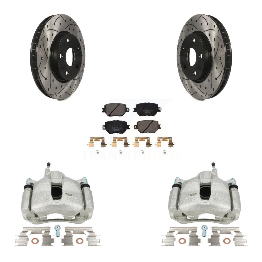 Kit de plaquettes en céramique pour Lexus IS25, étrier enduit de frein à disque avant, fente de perçage, Rotor