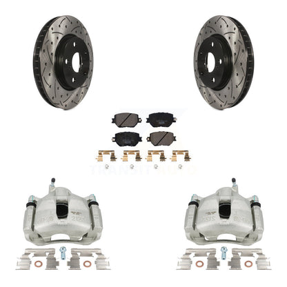 Kit de plaquettes en céramique pour Lexus IS25, étrier enduit de frein à disque avant, fente de perçage, Rotor