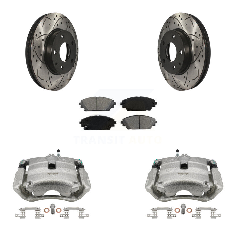 Kit de plaquettes semi-métalliques de Rotor de fente d'étrier de manteau de frein avant pour Mazda 3 CX-