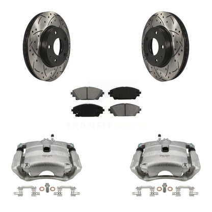 Kit de plaquettes semi-métalliques de Rotor de fente d'étrier de manteau de frein avant pour Mazda 3 CX-