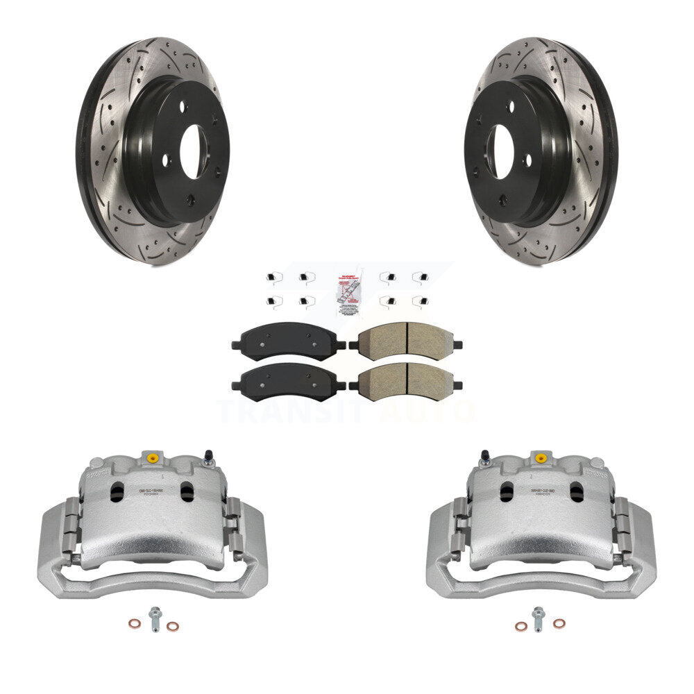 Kit de plaquettes semi-métalliques pour étrier de frein avant, Rotor fendu, pour Dodge Ram 150