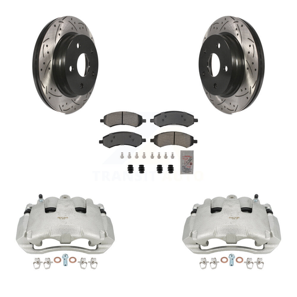 Kit de plaquettes semi-métalliques pour étrier de frein avant, Rotor fendu, pour Dodge Ram 150