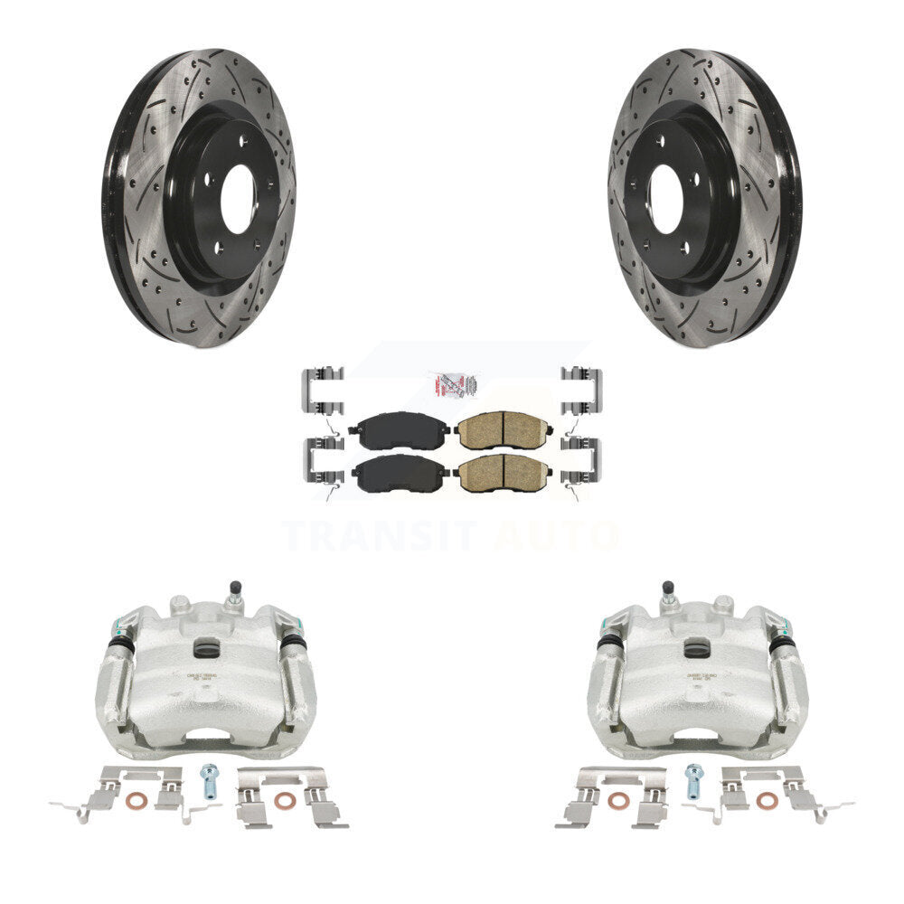 Kit de plaquettes en céramique pour Nissan Juk, étrier enduit de frein à disque avant, fente de perçage, Rotor