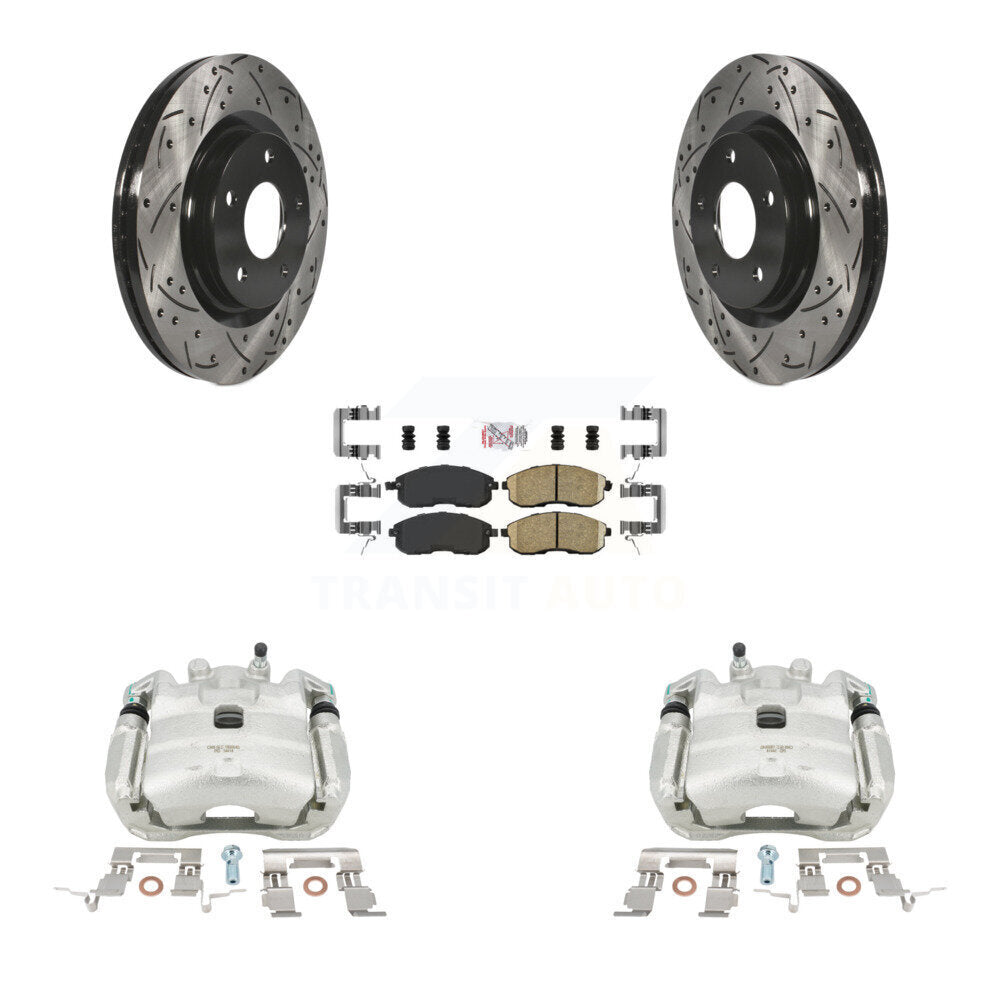 Kit de plaquettes en céramique pour Nissan Juk, étrier enduit de frein à disque avant, fente de perçage, Rotor