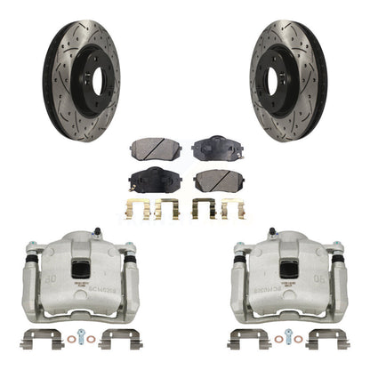 Kit de plaquettes semi-métalliques de Rotor de fente de forage d'étrier de frein avant pour Kia Sportage 2.4