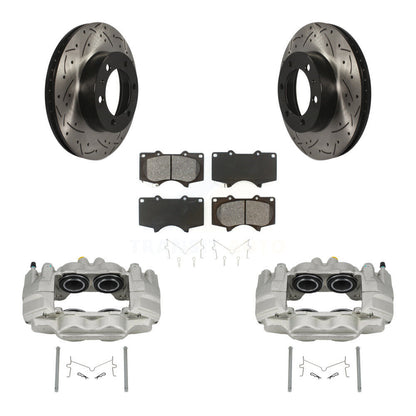 Kit de plaquettes semi-métalliques de Rotors de fente de foret d'étrier de frein avant pour Toyota Tacoma F