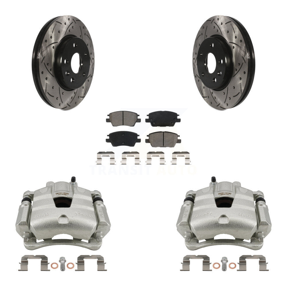 Kit de plaquettes semi-métalliques pour étrier de frein avant, Rotor à fente percé, pour Chevrolet Cruz