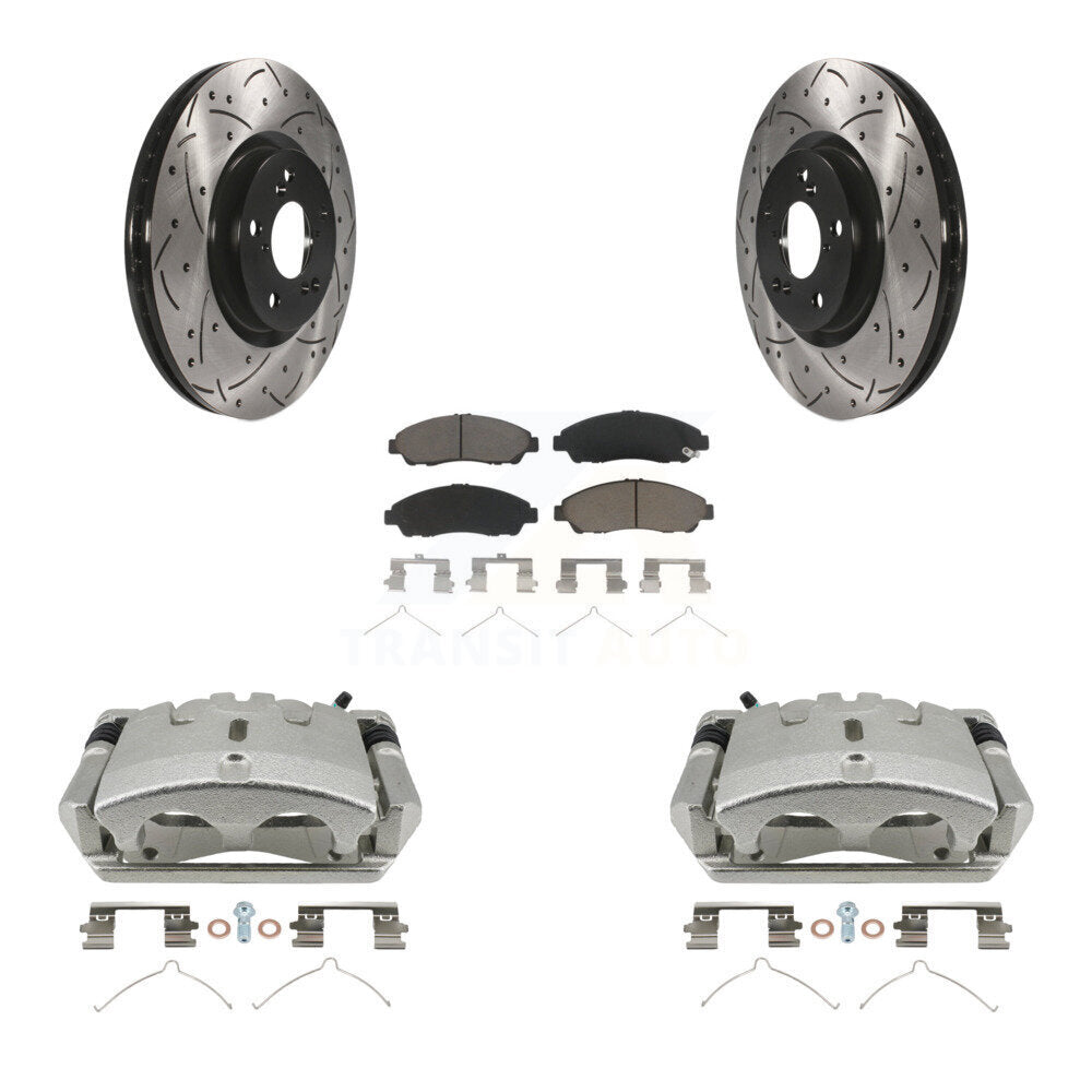 Kit de plaquettes en céramique pour étrier de frein avant, Rotor à fente percé, pour Honda Pilo 2009 – 2015