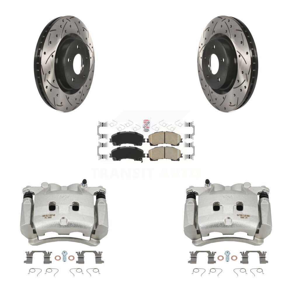Kit de plaquettes en céramique pour étrier de frein avant, Rotor à fente percé, pour INFINITI Q50 QX50 Q6