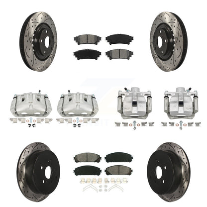 Kit de plaquettes semi-métalliques de Rotor de fente d'étrier de frein avant et arrière (10 pièces) pour Lexu