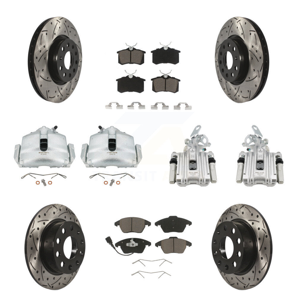 Kit de plaquettes en céramique pour étrier de frein avant et arrière, Rotors à fentes, pour Volkswagen Beetl