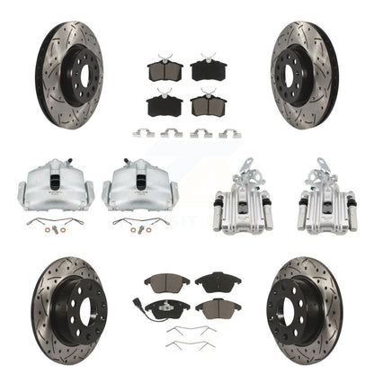 Kit de plaquettes en céramique pour étrier de frein avant et arrière, Rotors à fentes, pour Volkswagen Beetl