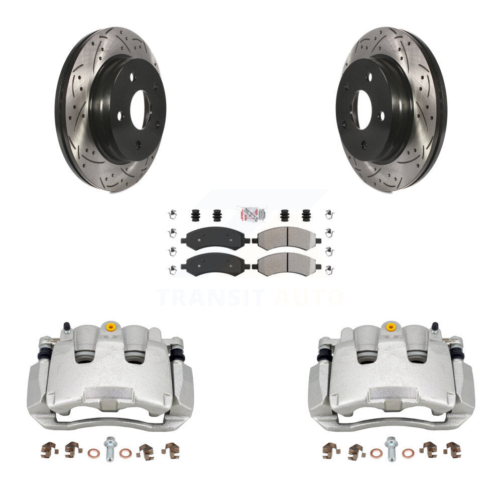 Kit de plaquettes semi-métalliques pour étrier de frein avant, Rotors à fentes, pour Ram 1500 Classi