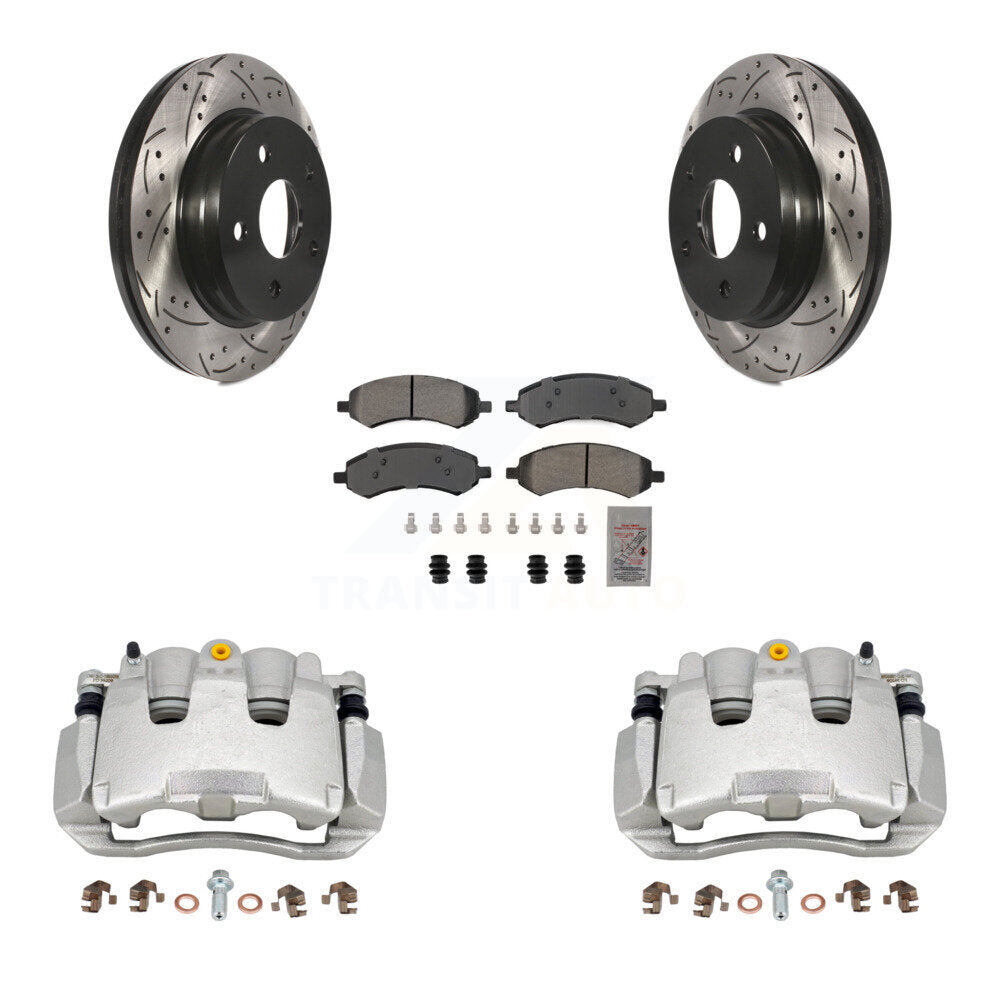 Kit de plaquettes semi-métalliques pour étrier de frein avant, Rotors à fentes, pour Ram 1500 Classi