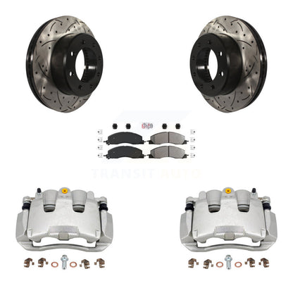 Kit de plaquettes semi-métalliques de Rotor à fente percé d'étrier enduit de frein avant pour Ram 150