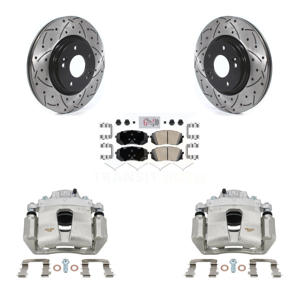 Kit de plaquettes en céramique pour étrier de frein avant, Rotor à fente, pour Hyundai Sonata Kia Kon