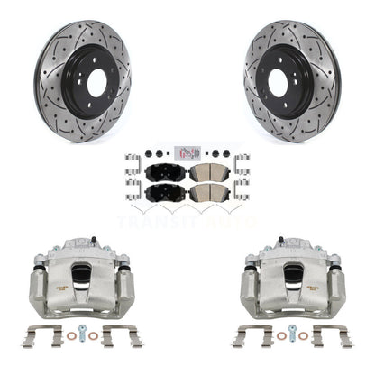 Kit de plaquettes en céramique pour étrier de frein avant, Rotor à fente, pour Hyundai Sonata Kia Kon