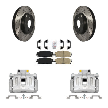 Kit de plaquettes en céramique de Rotor de fente de foret d'étrier de manteau de frein avant pour Chrysler 300 Dodge
