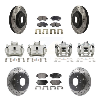 Kit de plaquettes en céramique pour perceuse à étrier de frein avant et arrière, Rotors fendus, pour Hyundai Sonat
