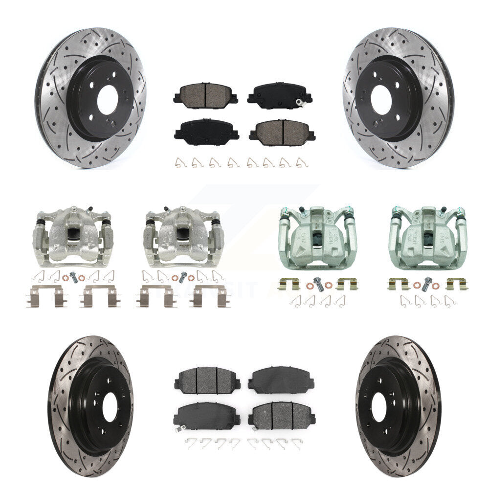 Étrier de frein avant et arrière, Rotor à fente percé, Kit de plaquettes semi-métalliques pour Honda CR-