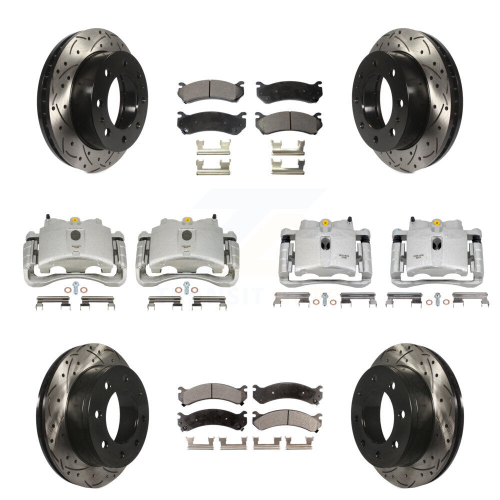 Kit de plaquettes en céramique pour étrier de frein avant et arrière, Rotors à fentes (10 pièces) pour GMC Sierr