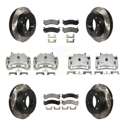 Kit de plaquettes en céramique pour étrier de frein avant et arrière, Rotors à fentes (10 pièces) pour GMC Sierr