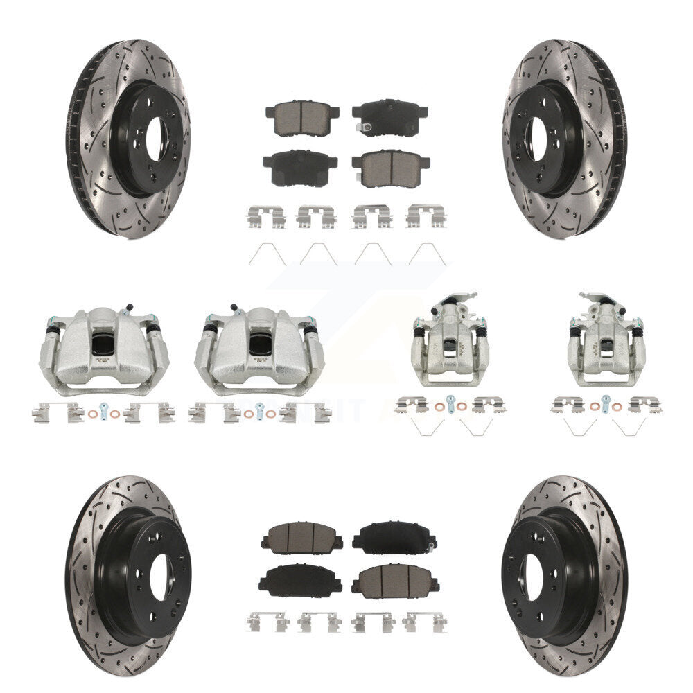 Kit de plaquettes en céramique pour Honda Accor, étrier de frein avant et arrière, fentes de perçage, Rotors